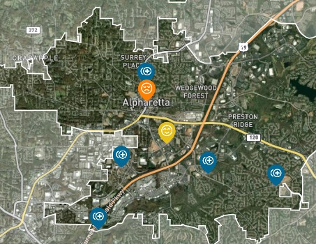 Alpharetta Social Pinpoint Map
