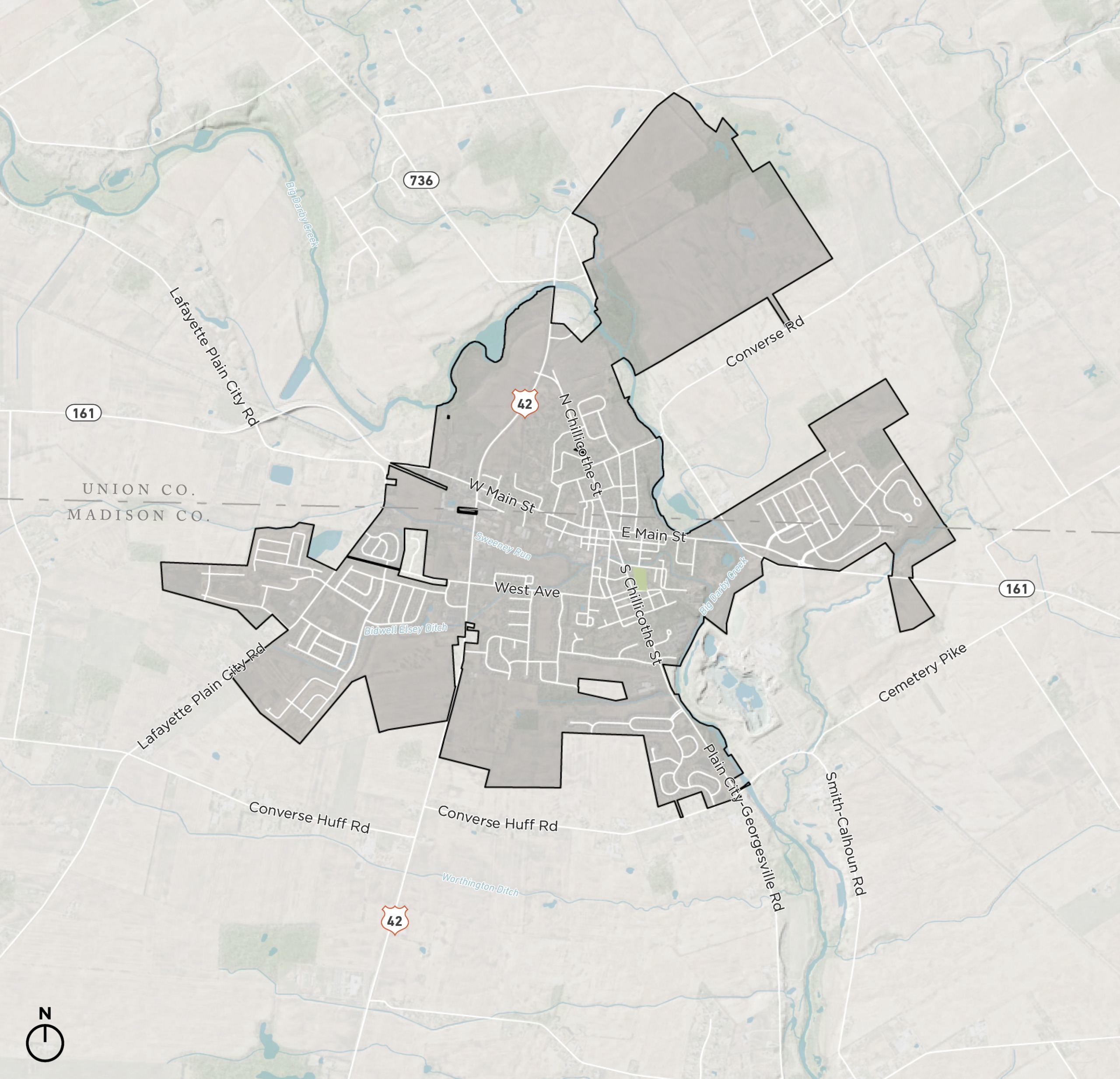 Village of Plain City Boundary Map